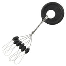 10 Pcs 6 in 1 Black Rubber Oval Stop Bead Ring Fishing Bobber Stopper
