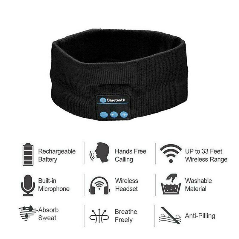 Wireless Bluetooth Stereo Headphone Headset Sports Sleep Headband Mic Big P M6Y1