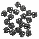 20 Pcs 2 Holes 3.6mm Drawstring Cord Locks Spring Toggles Black Y7I8