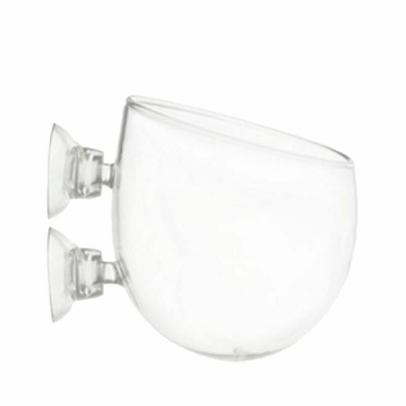 New Crystal Glass Live Plant Cup Red Shrimp Aquarium Holder FishTank G6V8