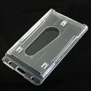 Splendid Plastic ID Card Badge Holder Transparent Badge ID Cover Horizontal GNTO
