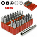 33PC SECURITY BIT SET SCREWDRIVER TOOL HOLDER TORX Y0M5 SPANNER STAR HEX Y7 J2K9