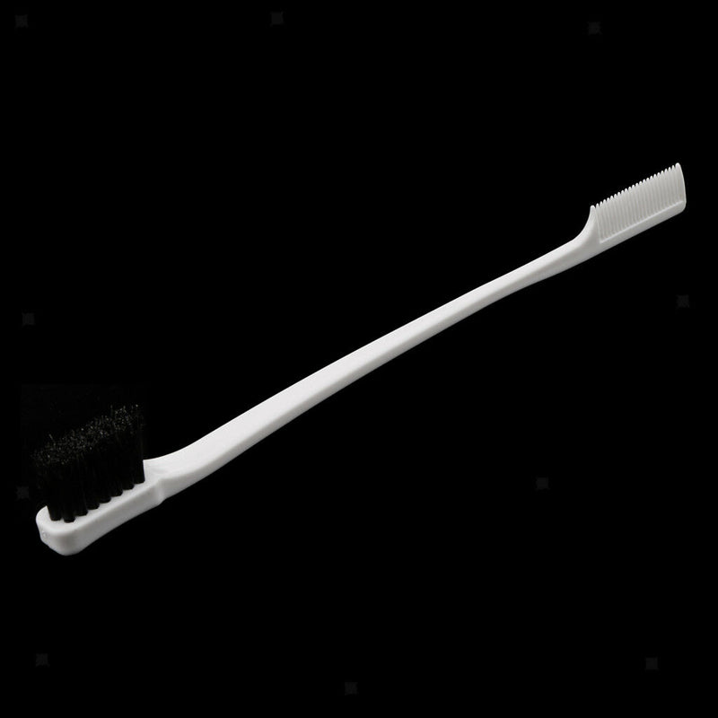 7 inches Double Sided Edge Brush Comb Smooth Gentle Control Natural White