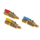 3PCS AC HVAC  Charging Hose R410A R134A Straight Ball Shut Valve