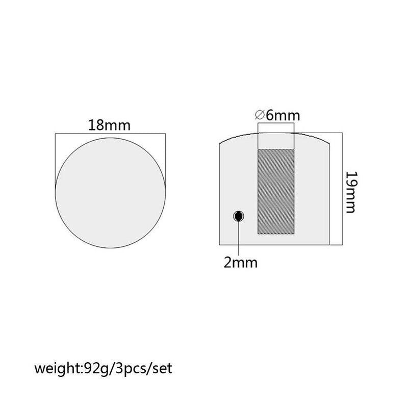 3pcs Professional Chromed Metal Guitar Tone Volume Knob