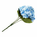 Artificial Hydrangea Flower 5 Big Heads Bouquet (Diameter 7" each head) Blu
