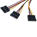 4 pin IDE Molex to 3 Serial ATA SATA Power Splitter Extension Cable Connect TE