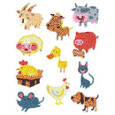 11pcs Stickers DIY Round Drill Diamond Painting Cute Animals Set Kids Toys
