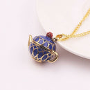 Hand Painted Teapot Pendant Long Chain Choker Enamel Necklace Fashion Jewel