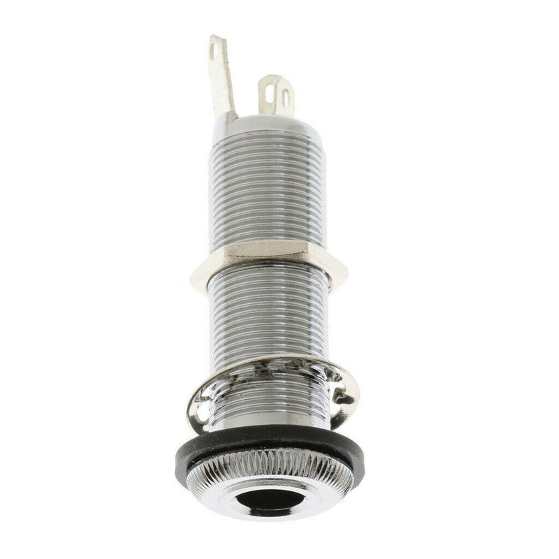 Guitar Bass Pickup Threaded Cylinder 6.35mm Jack Output Socket Chrome
