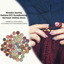 50pcs Flower Print Round Wooden Sewing Buttons DIY Knitting Clothes Decor