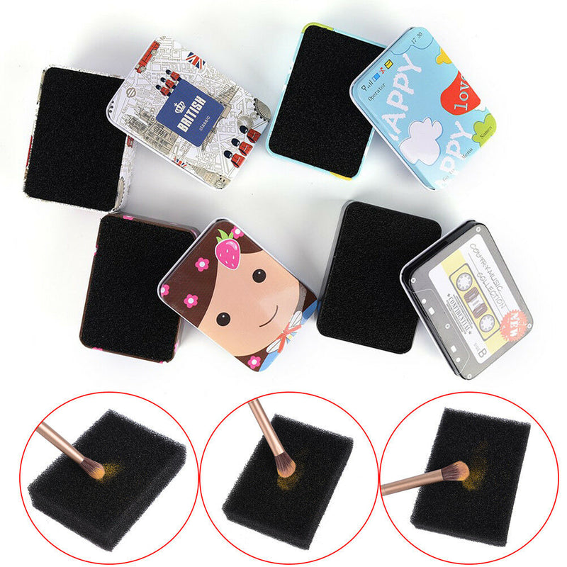 Makeup Brush Clean Eye Shadow Sponge Cleaner Tool Iron Box Switch Cosmetic FT