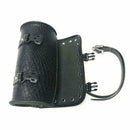 20.5x10.5cm Motorcycle Backpack Saddle Bag Black With Beige Weatherproof K0S3