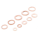 200pcs Assorted Crush Copper Washer Gasket Set Flat Ring Seal Kit W/ Box