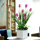 9 Pieces Plants with White Flowerpot for Home Cafe Hotel Living Room Decor