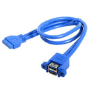 2X(Stackable Usb 3.0 Female Panel Type To Motherboard 20Pin Header Cable Du