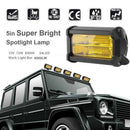 72W 6500K 24LED Truck Spotlight Lamp Yellow Lens Work Light Bar 5in 12V  BWS