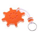 Steering Wheel Shaped Marine Boating Keyring Floating Key Ring Float Orange