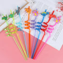 8pcs Dinosaur Plastic Drinking Straws Bar Straws for Kids Birthday Party Decor U