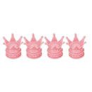 4pcs Pink Crown Shape Car Auto Wheel Tire Tyre Valve Stem Caps Dust Covers A
