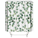 Shower Curtain Watercolor Green Floral Eucalyptus Round Leaves Pattern BrancG4V6