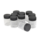 10pcs Clear Glass Bottles Air Brush Bottle Jars with Plastic Lid Using on