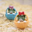 Cartoon Basket Cat  Keychain Pendant Keyring Gift  Bag Purse Key Chain JewelryM&