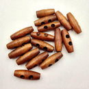 HOT 50pc Olive Shape Wooden Toggles Buttons 2 Holes Buttons Clothes Decor S L9S7