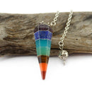 Rainbow Natural Stone Crystal Point Pendulum Dowsing Chakra Scrying Dowser