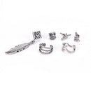 6 Pcs Earrings Set Women Fashion Bohemian Retro Owl Feather Buddha Leaf Jewelry&