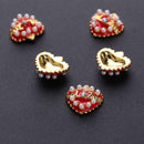 5pcs Romantic Rhinestones Love Heart Nail Art Charms DIY Valentine Manicure