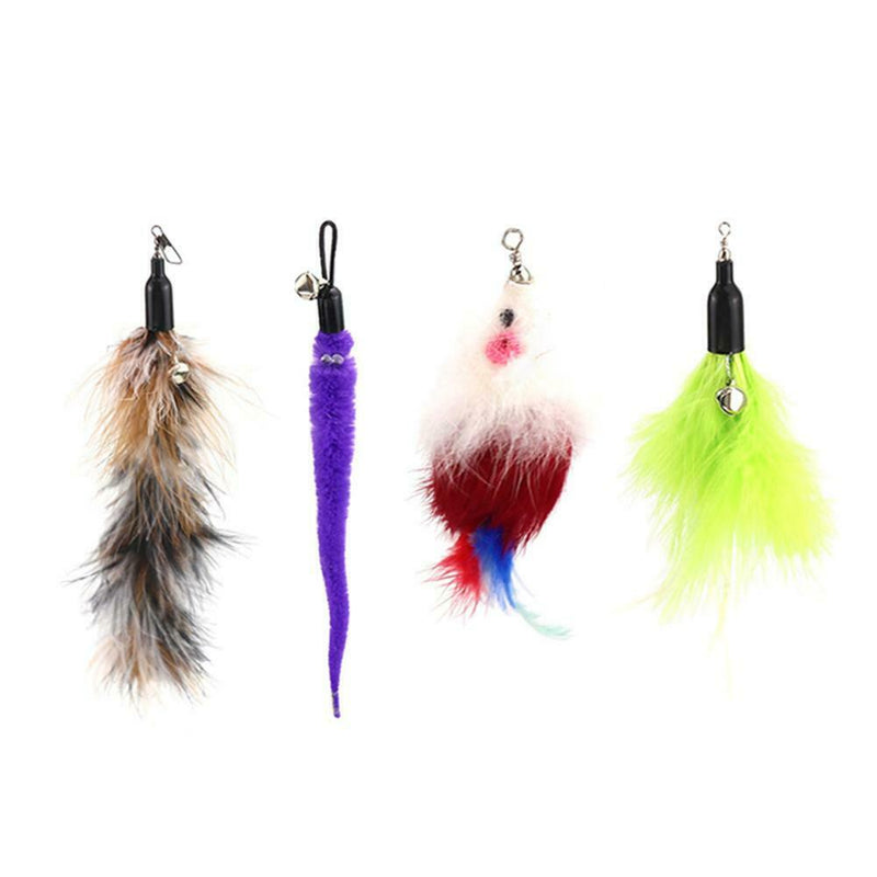 5pcs/set Pet Cats Retractable Cat Stick Teaser Wand with Replacement Heads