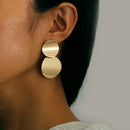 5X(Round Earrings Fashion Women's Metal Sequin Earrings Accessories Punk S O6X5)