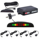 Black Car Reversing Parking Sensor 4 Probe Lcd Display Audio Buzzer Alarm K
