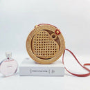 Women'S Hand-Woven Baodan Shoulder Bag Portable Grass Woven Bag Small Beach