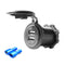 Motorcycle 3.1A Dual USB Charger Socket Outlet with Touch Switch + 2 Terminals