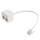 4 Pin RJ11 Jack 2 Way Outlet Telephone Line Socket Splitter Plug Adapter 6P4C