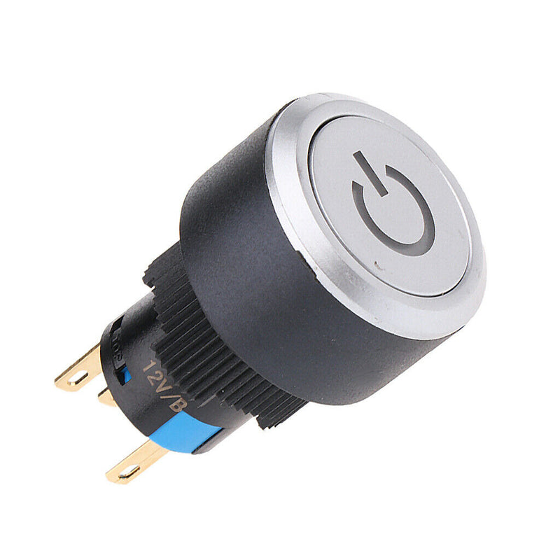 IP67 Vandal Proof Push Button Switch With LED Illumination 22mm Panel Dash