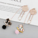 Cute Hair Ball Trojan Color Feather Pendant Bookmark Metal Pendant Book Folder