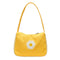 Women Nylon Handbag Flower Portable Totes Girl Travel Shoulder Bag (Yellow) A