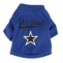 Cute little pet T shirt puppy cat apparel dog clothes best star print blue  K2H7