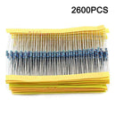 2600pcs 130 Values 1/4W 0.25W 1% Metal Film Resistors Set Pack Assorted Hot F9G1