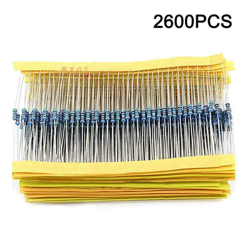 2600pcs 130 Values 1/4W 0.25W 1% Metal Film Resistors Set Pack Assorted Hot F9G1