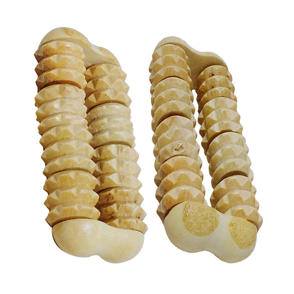 2x Raw Wooden Roller Hand Massagers Stress Relief Health Relax Massage-S Cy