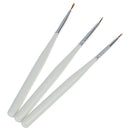 3 White Nail Art Design Pen Painting Dotting Brush Set