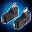 2pcs 90 Degree Micro USB Female to Micro USB Male Adapter Connector