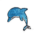 Dolphin Reversible Sequined Sew On Patches Embroidered Patch Applique  Z