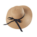 Hot Women's Wide Brim Summer Beach Sun Hat Lady Straw Floppy(Brown) M7W4