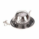 Strainer / infuser / tea spoon shaped teapot with tray. C1E6