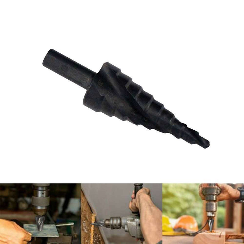 1* New Black Nitride Spiral Groove Triangle Shank Step Drill Bit Pagoda Drill